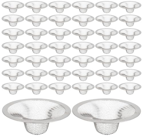 Ipetboom Lot de 12 Crépines D'évier en Acier Inoxydable 9 Cm Diamètre, Grille de Bonde Récupérateur de Cheveux pour Évier, Filtre Anti-Obstruction Cuisine et Salle de Bain