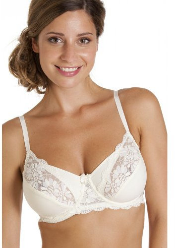 Camille Ivory Lingerie Womens Full Cup Underwired Lace Bra 38F
