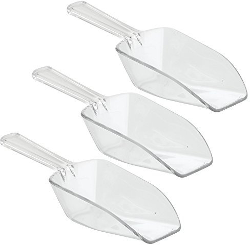 iDesign Basic Sessola Per Dosare 1/2 Tazza, Grande Mestolo Da Cucina In Plastica, Set Da 3 Palette Multiuso, Trasparente