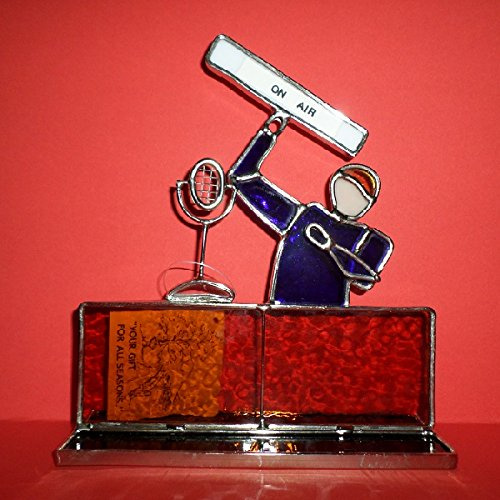 N E Rustics Stained Glass Radio Broadcaster 7-1/2 inches 92.035