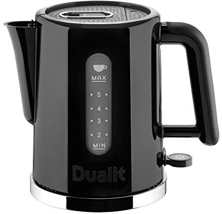 Dualit Studio Kettle | 1.5L 2.4KW Jug Kettle in Black with Polished Trim | Dual Measuring Windows | Fast Boiling BPA Free Kettle | Patented Sure Pour Technology|72110