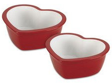 Cuisinart CCB46-2HR Chef's Classic Ceramic Bakeware 6-Ounce Heart-Shaped Ramekins, Set of 2, Red