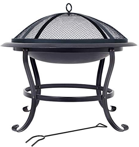 La Hacienda Feuerschale Für den Garten - Feuerstelle Outdoor & Feuertonne - Feuerkorb für den Garten (Schwarz, Boston (75x75x63cm))