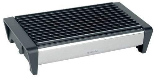 Brabantia 477089 - Calientaplatos, 2 Velas, Color Gris Brillante y Negro