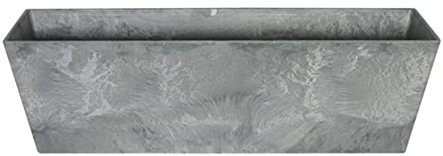 Artstone Pflanzgefäß Balkonkasten Ella, frostbeständig und leichtgewichtig, Grau, 74x17x17cm