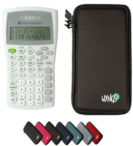 TI-30XIIB inkl. WYNGS Schutztasche Schwarz - Wissenschaftlicher Taschenrechner - Basic Set