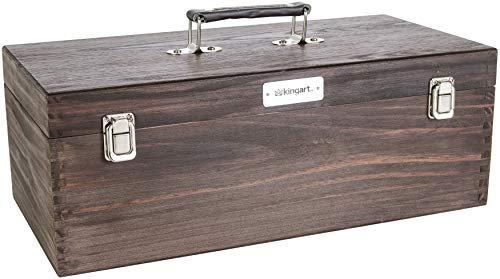 KINGART 724 Künstlerbedarfskiste aus Holz (Espresso) Künstler-Werkzeugkasten, One Size