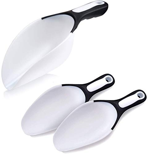 Rockland Guard 1-Cup Multipurpose Scoops (3-Pack) – Flexible Funnel Tip for Spill-Free Pours – Heavy-Duty Ice Scoop for Freezer & Ice Machine – Dog Food Scoop & Flour Scoop for Canisters