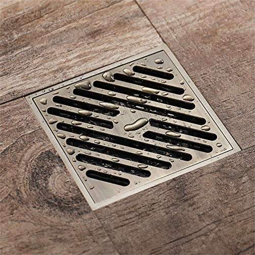 Mjsswyx Bodenablauf Self Haus- Und Hofablauf Badablauf Duschablauf Befahrbar Mit Senkr Abfluss Starker Mit Siebdesign Geruchsverschluß Für Küche, Bad, Garage, Keller Für Badezimmer100X100mm