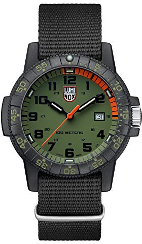 Luminox - Leatherback SEA Turtle Giant XS.0337 - Herrenuhr 44mm - Taucheruhr in Schwarz/Grün mit Datumsanzeige - 100m Wasserdicht - Herren Uhr - Hergestellt in der Schweiz