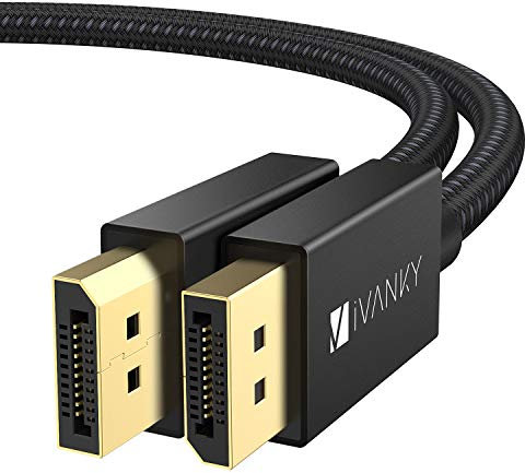 IVANKY DisplayPort 1.4 Kabel 1M, 8K DP Kabel, High Speed [8K@60Hz, 4K@144Hz, 2K@165Hz, HDR] DisplayPort auf DisplayPort Kabel, Nylon Geflochten & Vergoldet Kompatibel Laptop PC Gaming Monitor TV