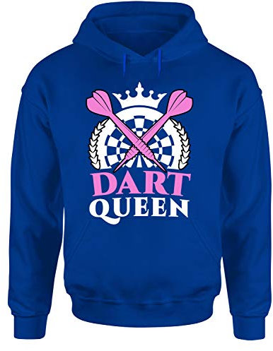 Dart Queen Hoodie Unisex Dart Spruch T-Shirt, Farbe: Blau, Größe: Medium
