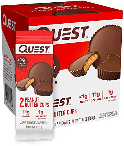 Keto Peanut Butter Protein Cups - High Protein, Low Carb, Sugar Free, Gluten Free, Soy Free, Keto Friendly, 504g (12 Pack) Quest®