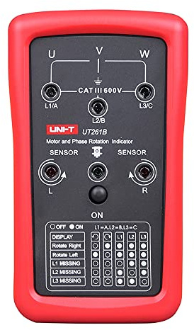 UNI-T UT261B Phase Sequence Tester Lack Phase Meter Motor Rotation Indicator AC 40 700V 90 600V (UT261B)