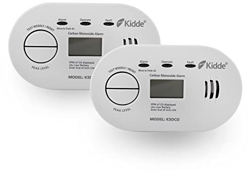 2 Pack Kidde 5DCO 10 Year Life Digital Display Carbon Monoxide Alarm