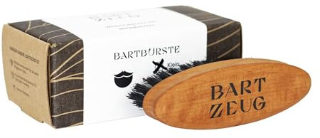 BARTZEUG Bartbürste・klein (8,5 x 3,55cm)・Wildschweinborsten & Birnbaumholz ・Für deine tägliche Bartpflege ・macht dein Bart weich und geschmeidig