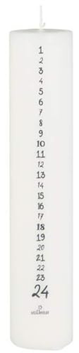Ib Laursen Candela di Natale 1-24 Avvento bianco con numeri grigio scuro 25 cm Stillenat