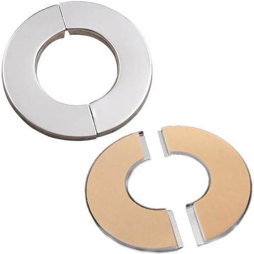 2 Stück Rohrmanschetten, 61 mm Rohrdeckelmanschette verchromtes Stahlventil mit hohem Lochdeckel für den Abfluss des Waschbeckens