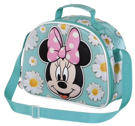 Disney Classic Minnie Mouse, Bolsa Portamerienda 3D, 25.5 x 20 cm, Turquesa Spring
