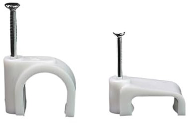 100 Uds Clip de Cable de plástico sujetador de Cable de alambre fijador de amarre de línea telefónica organizador abrazadera de pared (Color : White, Size : Flat 10mm 100PCS)