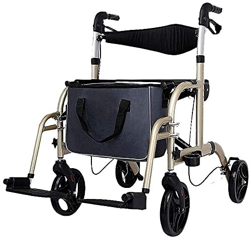 Klappbarer Rollator Rollator Gehhilfen Gehhilfen für Senioren Gehhilfe Gehhilfe, für Senioren mit robustem Aluminiumrahmen Unterstützt Klappbarer manueller Rollstuhl Höhenverstellbarer Multifunkt