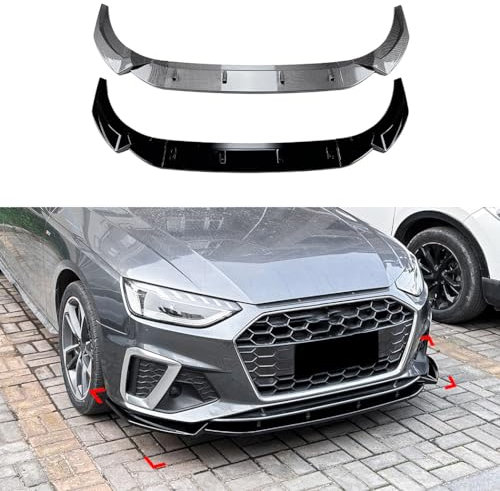 gzqfc Auto Frontspoiler für Audi A4 S4 B9.5 Sline 2020+, Auto Frontstoßstange Spoiler Lippe Diffusor Splitter Anti Kollisionsschutz, Auto Styling Zubehör,A/Piano Black