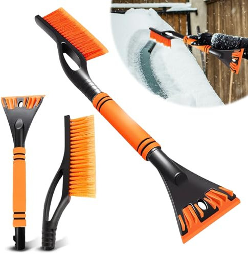 SUFANG 2 en 1 Grattoir à Glace et Brosse à Neige Grattoir à Glace pour Voiture avec Brosse et Poignée Antidérapant Détachable Grattoir Voiture avec Balais à Neige pour Auto Grattoir Pare Brise (B)
