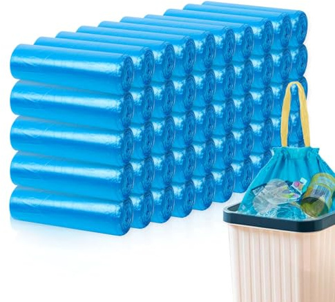 HW 750 bolsas de basura 55 x 65 cm perfume fresa con asa deslizante en rollos de 15 unidades, bolsa para la recogida selectiva reciclable, para cocina, cubo mediano (50 rollos-750 unidades)