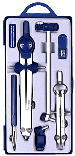 Pylorixz CompáS de Dibujo de 9 Piezas Herramienta Conjunto de GeometríA Herramienta de Dibujo CompáS para GeometríA para Dibujo, MatemáTicas, Dibujo, Herramienta de Ingeniero
