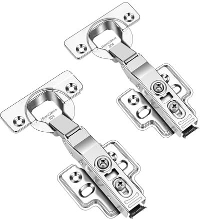 Soft Close Cabinet Hinges – Adjustable for Thick Doors (16mm-28mm) – 45°-90° Free Stop Angle, Quiet & Smooth for Kitchen & Bathroom Cabinets (Full-Cover, 2pcs)