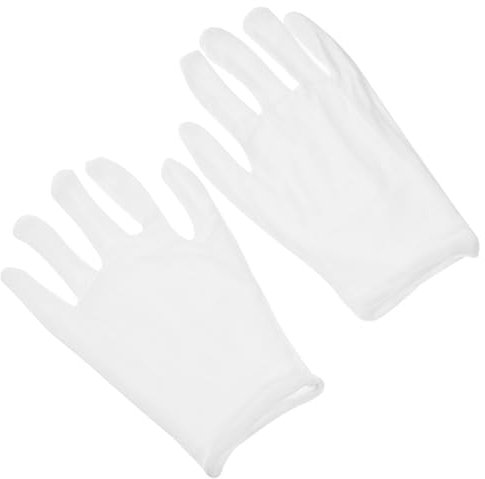 CIYODO 6 Paar Baumwollhandschuhe Für Arbeit Schmuckinspektion Weiß Für Herren Und Münzhandhabung