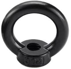 Edelstahl-Augenschrauben, Haken, Ösenschraubenring, 2 Stück M3-M20, schwarz, 304 Edelstahl-Augenmutter, Schraube, Mutter, kreisförmiger Ring, Kappe, Hebe-Augenschraube, Marine-Rigging-Hardware(M4)