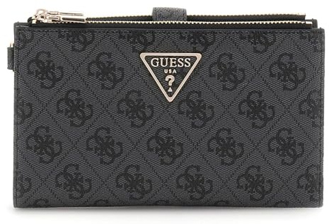 GUESS Laurel SLG Double Zip Organizer Coal Logo