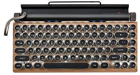 Richeyty Retro Macchina da Scrivere Tastiera Tastiere Meccaniche Bluetooth Fili 83 Tastiera per Computer Portatile PC Gaming