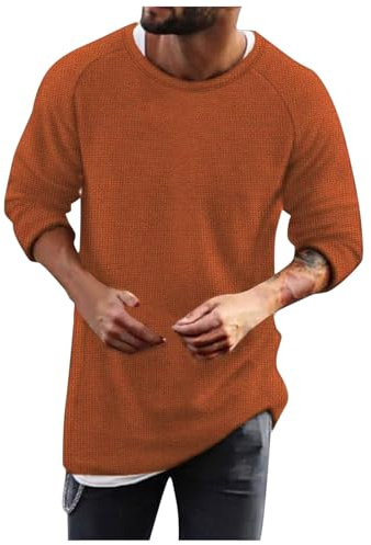 Pull tricoté décontracté pour Hommes Style Raglan col Rond Conception Ample et Confortable Parfait pour extérieur et Quotidien