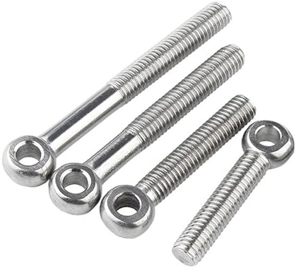 MOOPW Acero Inoxidable 304 Pernos de Ojo Aparejos Puntos de anclaje Giratorio Tornillos de Ojo Con orificio Para Uso Intensivo Elevación industrial M6 x 25mm 5 Pcs