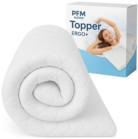 PFM HOME - Matratzen-Topper aus Elastic Ergo-Schaum | Matratzenauflage mit abnehmbarem, antiallergischem Mikrofaserbezug - Innovative FüllPro+ Technologie - 90 x 200 cm