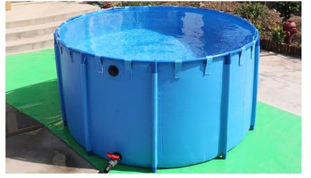 Bassin Pliable en Toile pour carpes koï et Poissons – Réservoir d'eau Robuste et écologique pour l'irrigation et l'agriculture, Piscine Hors Sol