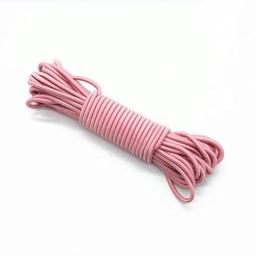 OAOAO Elastische Kordel, 2 Stück, 100 cm, 3 mm, umweltfreundliches rundes Gummiseil zur Herstellung von Schmuckarmbändern, Kleidungsanhängern, Basteln(Pink)