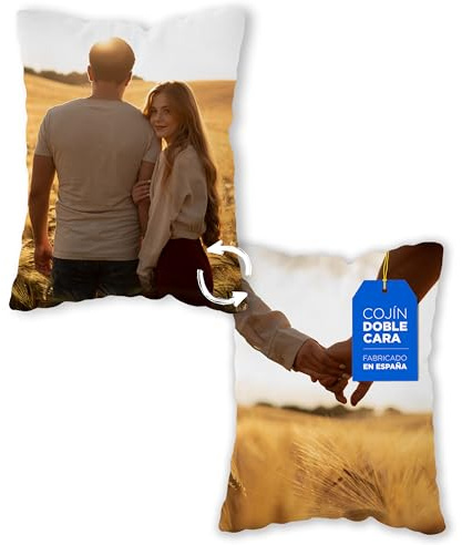 LINFORMAL Regalos Originales para Mujer y Hombre Cojines Sofa Relleno Cojin 50x30 Regalos Personalizados Cojines Sofa con Relleno Incluido Cojin Personalizado con Foto Doble Cara