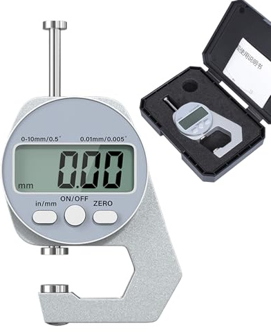 Misuratore di spessore - Misuratore di spessore digitale 0-20 mm | Spessimetro elettronico micrometrico ad alta precisione, conversione unità - Display LCD per lamiera di ferro, gioielli, perline