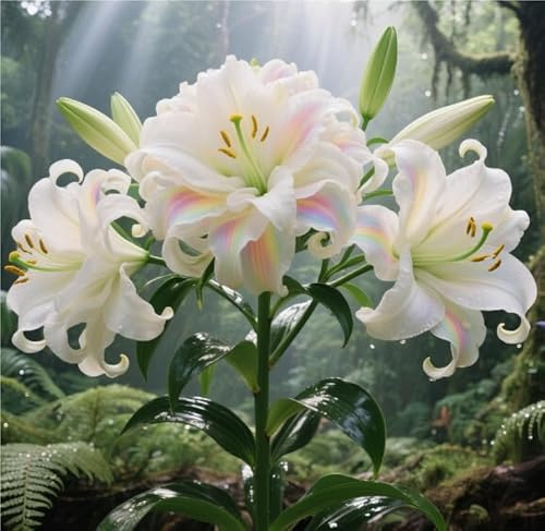 Bellissimo Giglio Bulbi, piante erbacee perenni,lilium in vaso, profumate, pianta lily(Non artificiali)-6 Bulbi-E