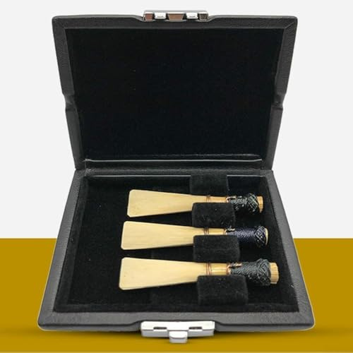 Fagott-Rohrblätter, Fagott Rohretui, Reed Container,Bassoon Reed Case,Bassoon Reed Case Fagottrohr Mundstück Box Mit Schlitzen Für Schilf Fagott Zubehör(9,2 x 7,9 x 2,2 cm)
