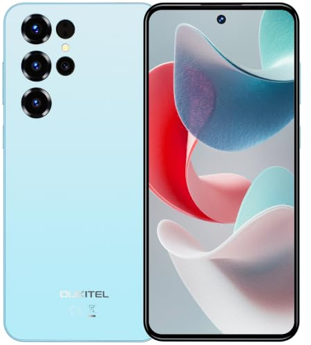 OUKITEL C68 Smartphone SIM-Free, Android 15, 16GB RAM 512GB ROM, Up to 1TB Expandable, 7.2-Inch 120Hz HD+ Display, 64MP AI Camera, 6000mAh Battery, Side Fingerprint, OTG, Dual SIM, Blue