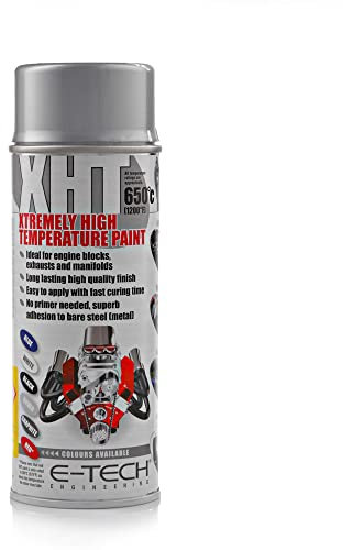 E-TECH XHT002 XHT Silver Extremely High Temperature Spray Paint Brake Caliper Engine Block 650'C