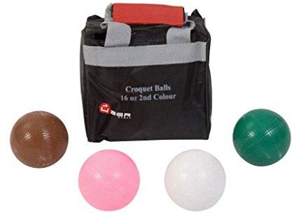 Uber Games Krocket Bälle, 473 Gramm aus Kunststoff Farben 2e - Croquet Balle England Offiziell - 9.2 cm Durchschnitt 2e Farbe Langlebig aus Kuntstoff