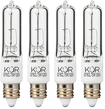 (Pack Of 4) Q75CL/MC - 75 Watt JD T4 E11 Mini Candelabra Base 120V Clear Light Bulbs