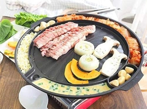 Queen Sense Korean BBQ Samgyeopsal Non-Stick All powerful Stovetop Grill Pan - Drain grease system by Queen Sense
