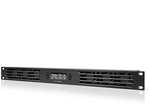 AC Infinity CLOUDPLATE T1, Rack Mount Fan Panel 1U, Exhaust Airflow, for cooling AV, Home Theater, Network 48cm Racks, 19-Inch