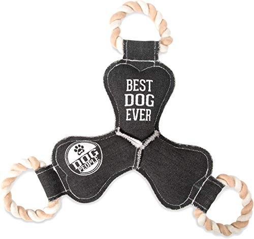 Pavilion Gift Company 67629 Pavilion-Best Ever-14 Inch Large Tug of War Rope Sturdy & Durable Canvas Dog Toy, Grey